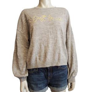 M | Buffalo "Cest La Vie" Puff Long Sleeve Sweater